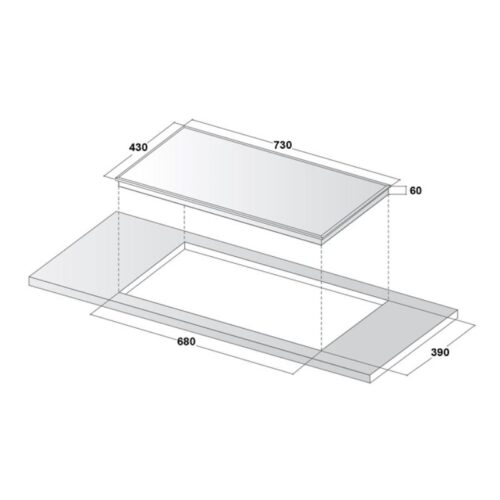 Bếp từ đôi Canzy CZ-I89 lắp âm 3 Kích thước lắp đặt bếp từ đôi Canzy CZ I89 lắp âm