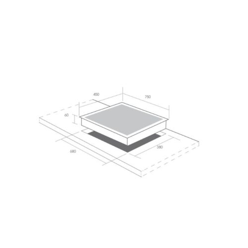 Bếp từ đôi Canzy CZ-ID 078EU lắp âm 3 Kích thước lắp đặt bếp từ đôi Canzy CZ-ID 078EU lắp âm