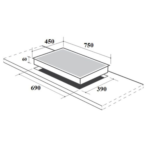 Bếp từ đôi Canzy CZ-TL867T lắp âm 3 Kích thước lắp đặt bếp từ đôi Canzy CZ-TL867T lắp âm