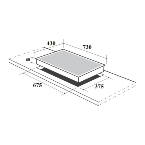 Bếp từ đôi Canzy CZ-TL869D lắp âm 3 Kích thước lắp đặt bếp từ đôi Canzy CZ-TL869D lắp âm