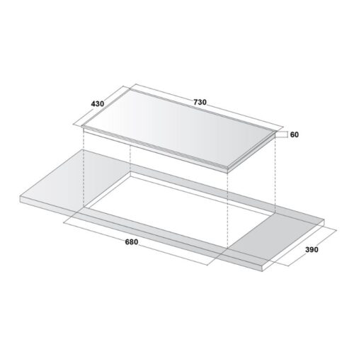 Bếp từ kết hợp hồng ngoại Canzy CZ-E89 lắp âm 3 Kích thước lắp đặt bếp từ kết hợp hồng ngoại Canzy CZ-E89 lắp âm