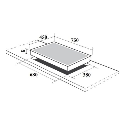 Bếp từ kết hợp hồng ngoại Canzy CZ-TL67B lắp âm 3 Kích thước lắp đặt bếp từ kết hợp hồng ngoại Canzy CZ-TL67B lắp âm