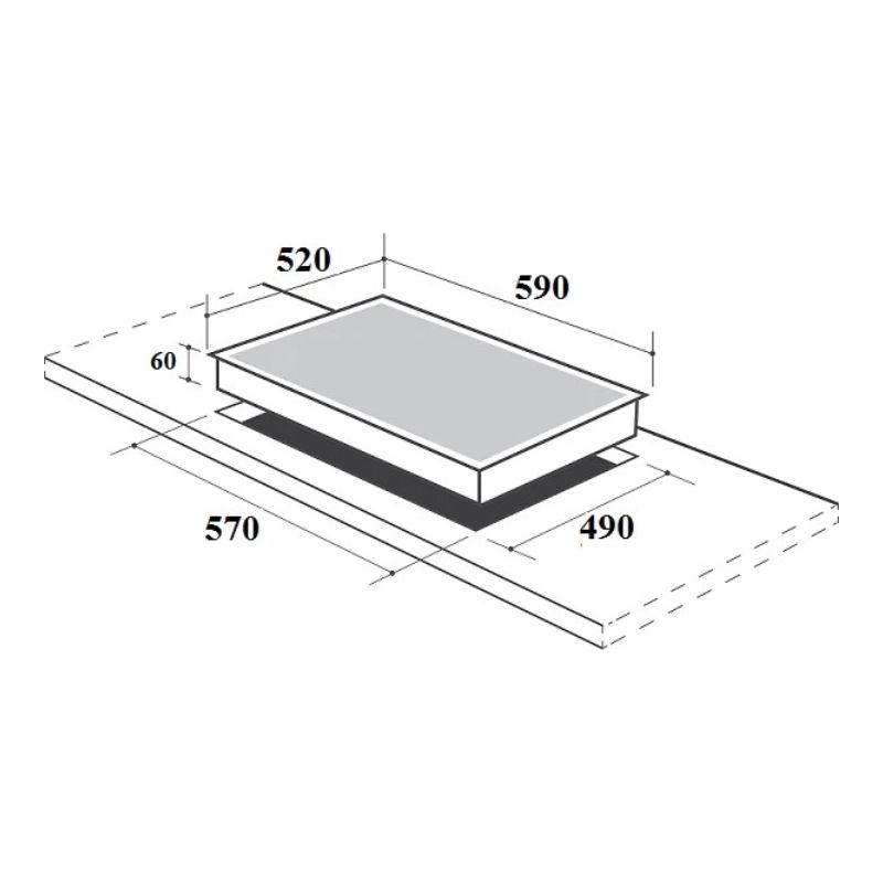 Kích thước bếp từ kết hợp hồng ngoại Canzy CZ-TL67HB lắp âm Kích thước bếp từ kết hợp hồng ngoại Canzy CZ-TL67HB lắp âm