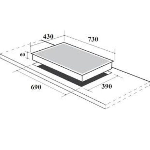 Bếp từ kết hợp hồng ngoại Canzy CZ-56RD lắp âm 4 Kích thước bếp điện Từ Canzy CZ-56RD