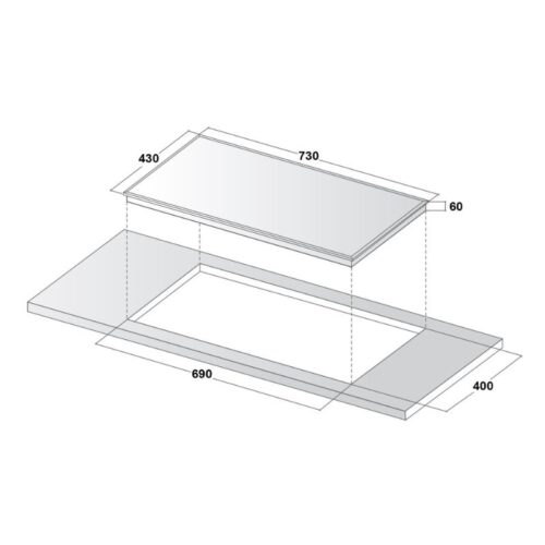 Bếp từ đôi Canzy CZ-228 lắp âm 3 Kích thước bếp từ Canzy CZ-288