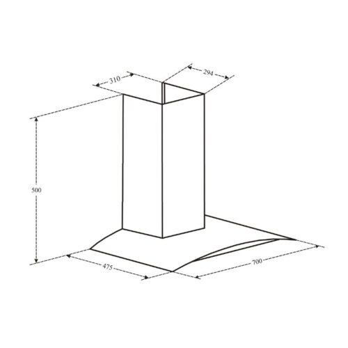 Máy hút mùi Canzy CZ 3870Q 3 Kích thước máy hút mùi Canzy CZ 3870Q