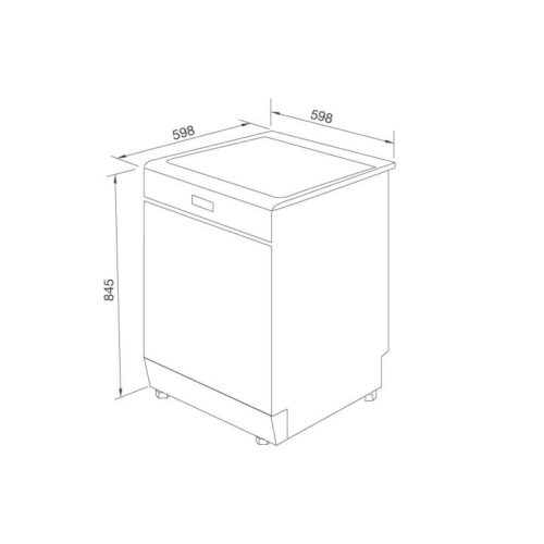 Máy rửa bát độc lập Malloca MDW14-BS10TFT 5 Kích thước máy rửa bát độc lập Malloca MDW14-BS10TFT