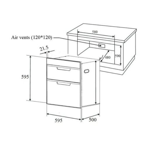 Máy sấy bát âm tủ Canzy CZ 1006 3 Kích thước máy sấy bát âm tủ Canzy CZ 1006