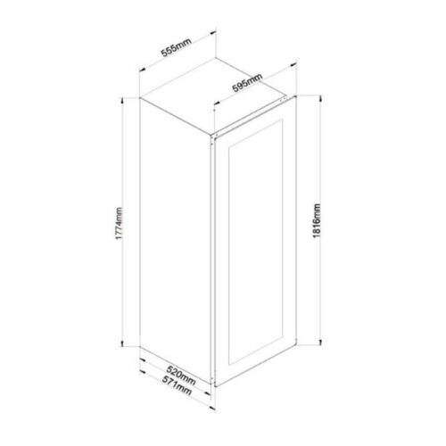 Tủ bảo quản rượu âm tủ Malloca MWC-95BI 5 Kích thước tủ bảo quản rượu âm tủ Malloca MWC-95BI