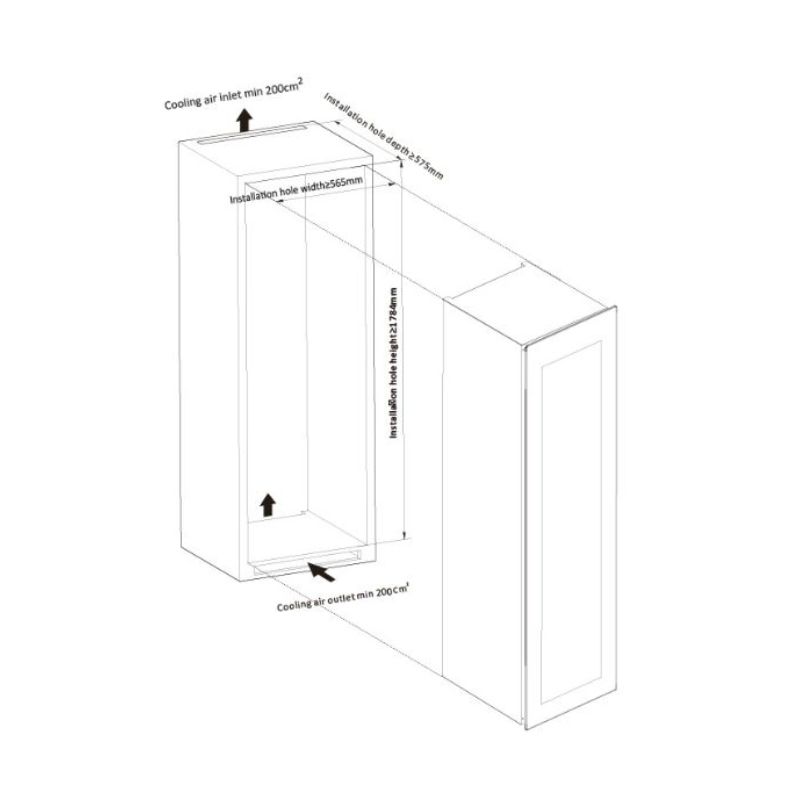Thiết kế tủ bảo quản rượu âm tủ Malloca MWC-95BI Thiết kế tủ bảo quản rượu âm tủ Malloca MWC-95BI
