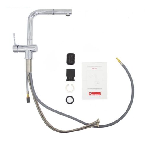 Vòi rửa bát nóng lạnh Konox KN1337 có dây rút 3 cau tao voi rua bat nong lanh konox tema kn1337 co day rut