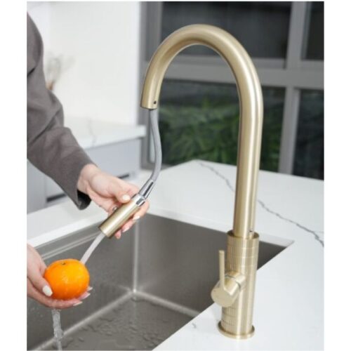 Vòi rửa bát nóng lạnh Konox Venice Gold có dây rút 4 Dây rút vòi rửa bát nóng lạnh Konox Venice Gold có dây rút