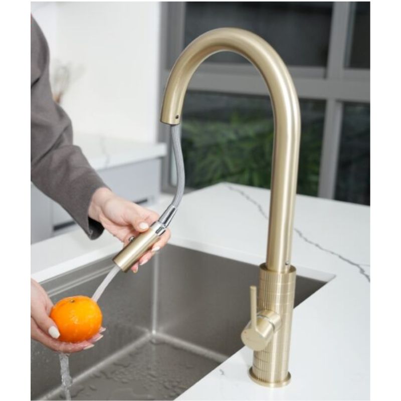 Dây rút vòi rửa bát nóng lạnh Konox Venice Gold có dây rút Dây rút vòi rửa bát nóng lạnh Konox Venice Gold có dây rút
