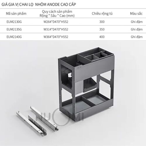 Giá gia vị Eurogold EUM2135G 3 Kích thước giá gia vị Eurogold EUM2135G