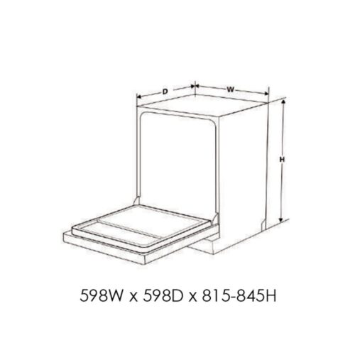 Máy rửa bát Eurogold EUW88TL15BB 4 Kích thước máy rửa bát Eurogold EUW88TL15BB
