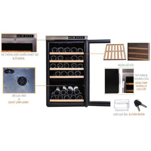 Tủ rượu vang Kadeka KA-39WR 4 Chi tiết tủ rượu vang Kadeka KA-39WR