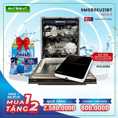 Ưu đãi đặc biệt Tháng 7: Máy rửa bát Eurosun - Đón Quốc Khánh 2/9! 7 khuyen mai may rua bat eurosun sms80eu21bt