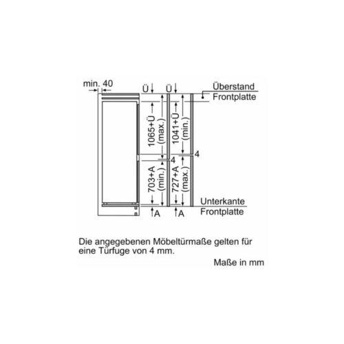 Tủ lạnh 2 cánh side by side 260 lít Bosch KIN86ADD0 5 Kích thước tủ lạnh 2 cánh side by side 260 lít Bosch KIN86ADD0