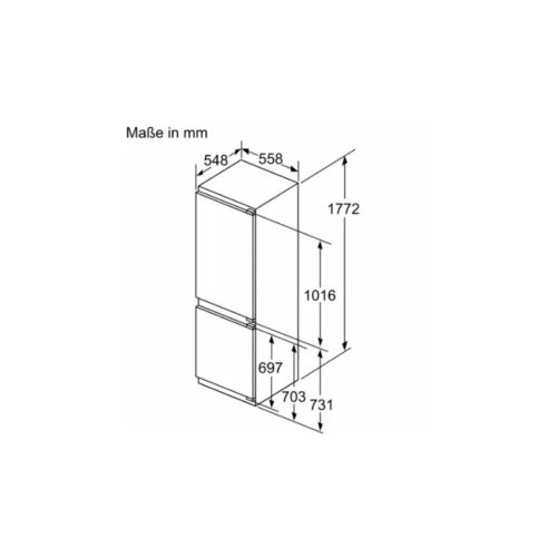 Tủ lạnh 2 cánh side by side 260 lít Bosch KIN86ADD0 4 Kích thước tủ lạnh 2 cánh side by side 260 lít Bosch KIN86ADD0