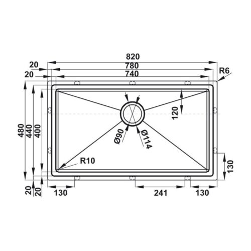 Bộ chậu rửa và phụ kiện Hafele HS21-SSN1S90 567.94.029 5 Kích thước bộ chậu rửa và phụ kiện Hafele HS21-SSN1S90 567.94.029