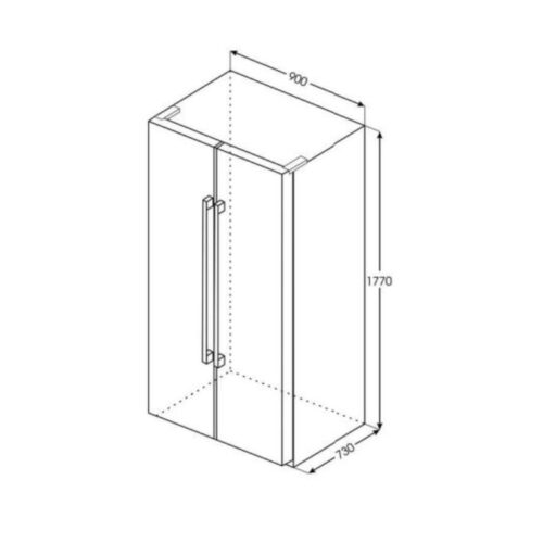 Tủ lạnh 2 cánh side by side 581 lít Brandt BFA1791NA 4 Kích thước tủ lạnh 2 cánh side by side 581 lít Brandt BFA1791NA