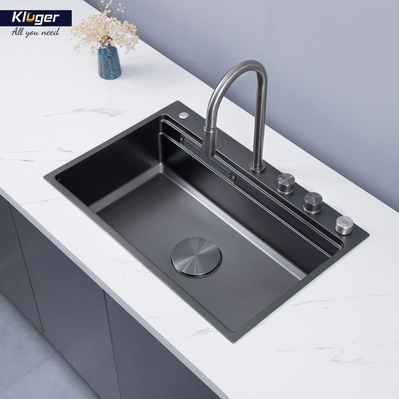 Ảnh thực tế chậu rửa bát 1 hố Kluger KWF8161FB-S76W Ảnh thực tế chậu rửa bát 1 hố Kluger KWF8161FB-S76W