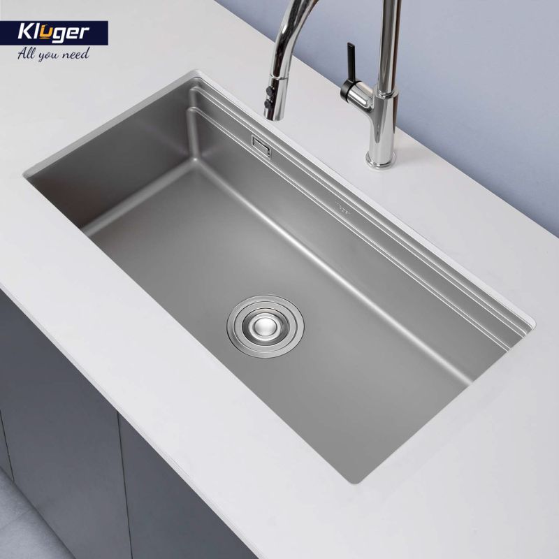 Ảnh thực tế chậu rửa bát 1 hố Kluger KWU8161FS-S86 Ảnh thực tế chậu rửa bát 1 hố Kluger KWU8161FS-S86