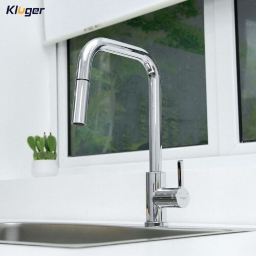 Vòi rửa bát nóng lạnh Kluger KLF0011C có dây rút 3 Ảnh vòi rửa bát nóng lạnh Kluger KLF0011C có dây rút