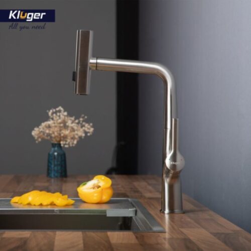 Vòi rửa bát nóng lạnh Kluger KLF0018S có dây rút 3 Ảnh vòi rửa bát nóng lạnh Kluger KLF0018S có dây rút