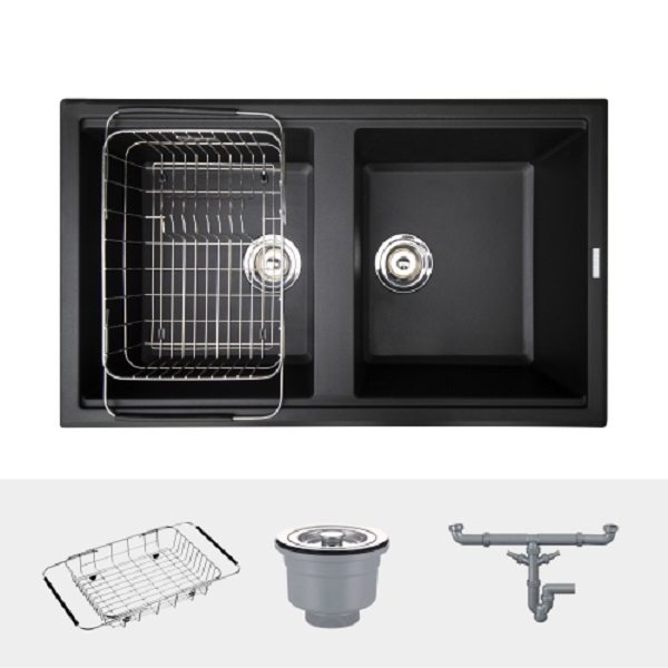 Các chi tiết chậu rửa bát Konox Granite Sink Phoenix Smart 860 - Black Các chi tiết chậu rửa bát Konox Granite Sink Phoenix Smart 860 - Black
