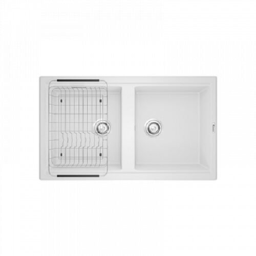 Chậu rửa bát Konox Granite Sink Phoenix Smart 860 White Silver 3 Chậu rửa bát Konox Granite Sink Phoenix Smart 860 White Silver