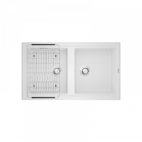 Chậu rửa bát Konox Granite Sink Phoenix Smart 860 White Silver Chậu rửa bát Konox Granite Sink Phoenix Smart 860 White Silver
