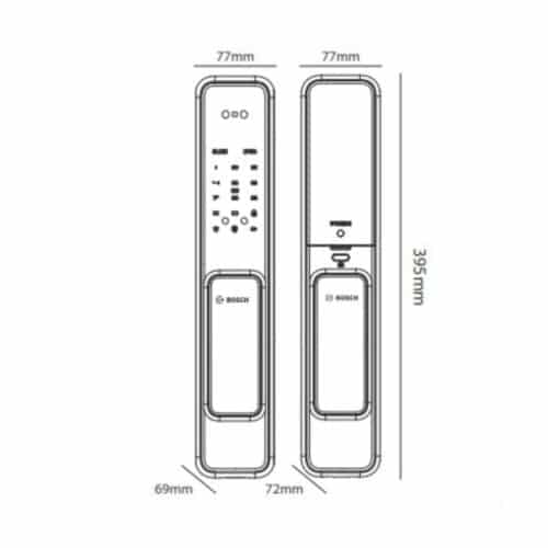 Khóa cửa thông minh Bosch EL600F EU Gray 3 Kích thước khóa cửa thông minh Bosch EL600F EU Gray