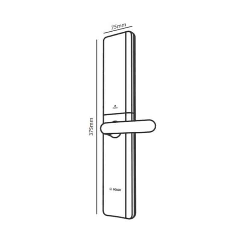 Kích thước khóa cửa vân tay Bosch ID80 EU Gray Kích thước khóa cửa vân tay Bosch ID80 EU Gray