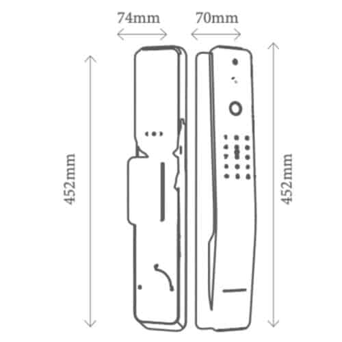 Khóa thông minh Avolock AL-85FRVT-B 3 Kích thước khóa thông minh Avolock AL-85FRVT-B