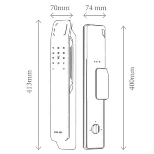Khóa thông minh Avolock AL-89FRV-B 3 Kích thước khóa thông minh Avolock AL-89FRV-B
