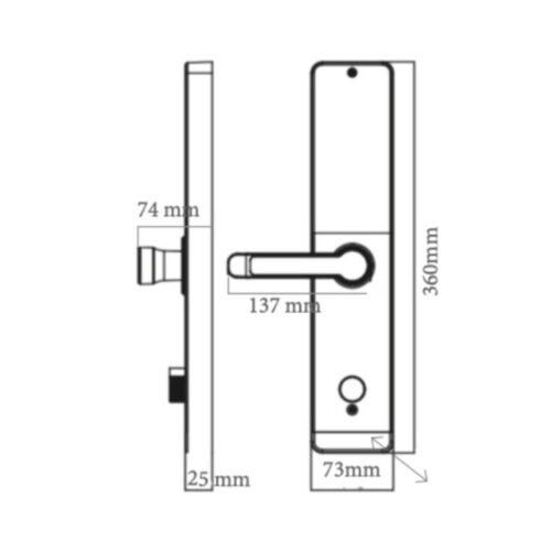 Khóa thông minh Avolock AV-61-B 3 Kích thước khóa thông minh Avolock AV-61-B