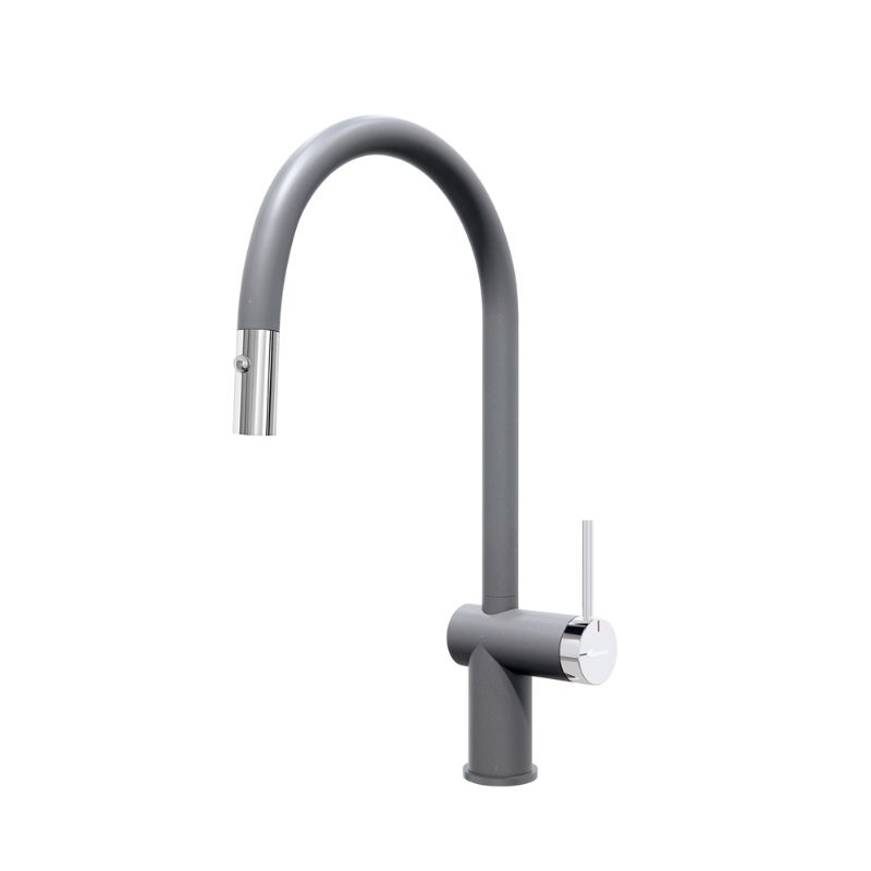 Vòi rửa bát nóng lạnh Konox Resta Grey có dây rút Vòi rửa bát nóng lạnh Konox Resta Grey có dây rút