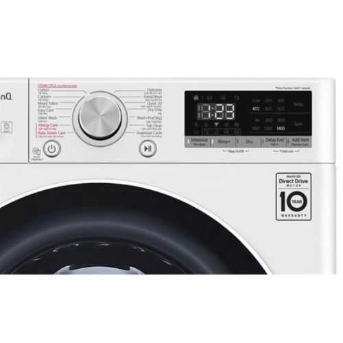Máy giặt sấy LG giặt 8.5 kg – sấy 5 kg FV1408G4W 4 Bảng điều khiển máy giặt sấy LG giặt 8.5 kg – sấy 5 kg FV1408G4W