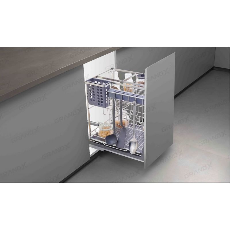 Ảnh giá đựng chai lọ gia vị dao thớt nan dẹt GrandX XK.30S Ảnh giá đựng chai lọ gia vị dao thớt nan dẹt GrandX XK.30S
