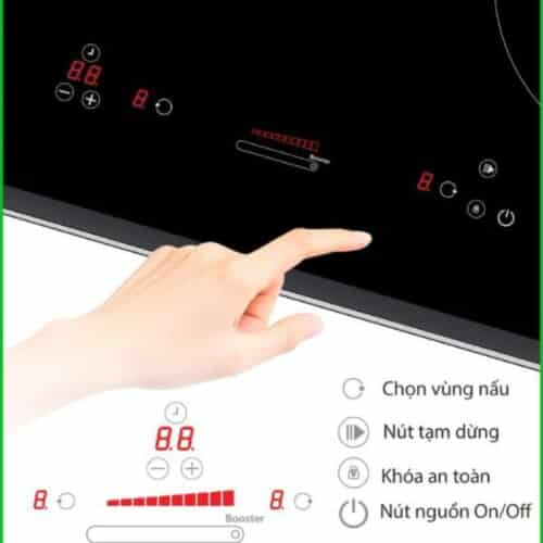 Bếp từ đôi Tomate TOM 02I‐7S lắp âm 5 Bảng điều khiển bếp từ đôi Tomate TOM 02I‐7S lắp âm