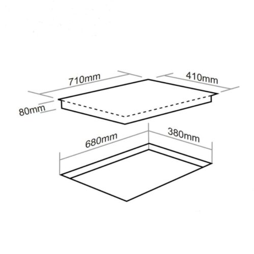 Bếp từ Faster FS 299I 2 vùng nấu lắp âm 3 Kích thước bếp từ Faster FS 299I 2 vùng nấu lắp âm