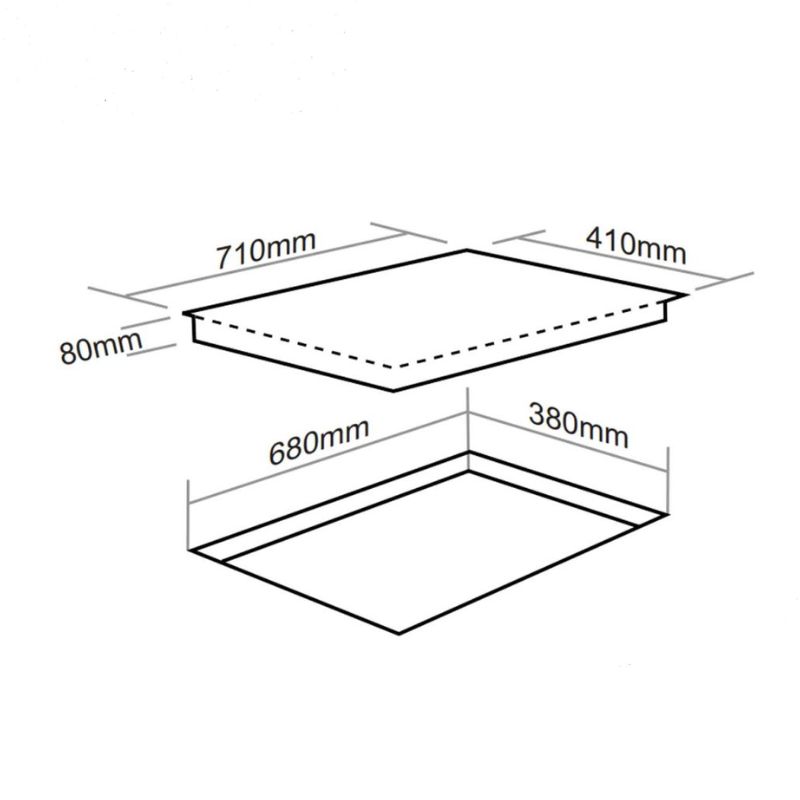 Kích thước bếp từ Faster FS 299I 2 vùng nấu lắp âm Kích thước bếp từ Faster FS 299I 2 vùng nấu lắp âm