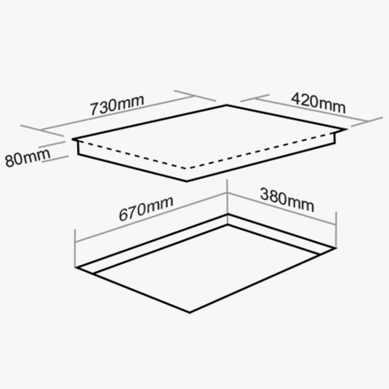 Kích thước bếp từ Faster FS 836G Kích thước bếp từ Faster FS 836G