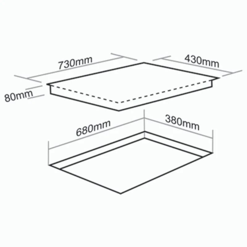 Kích thước bếp từ kết hợp hồng ngoại Faster FS 735HI PLus Kích thước bếp từ kết hợp hồng ngoại Faster FS 735HI PLus