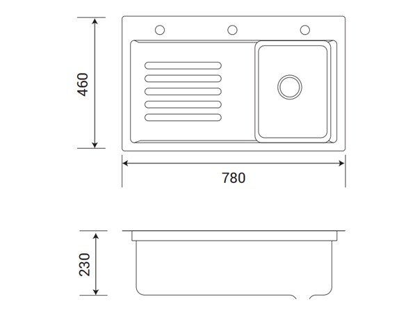 Kích thước chậu rửa bát Henry HR-C7846IH Grey Kích thước chậu rửa bát Henry HR-C7846IH Grey