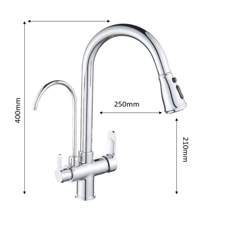 Kích thước vòi rửa chén bát Henry HR-V8012 White Kích thước vòi rửa chén bát Henry HR-V8012 White