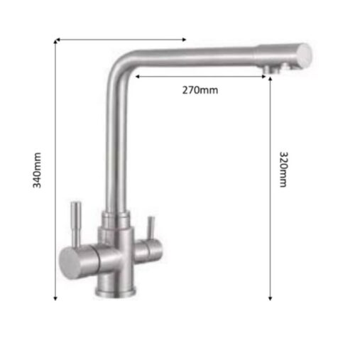 Vòi rửa chén bát Henry HR-V833 3 Kích thước vòi rửa chén bát Henry HR-V833