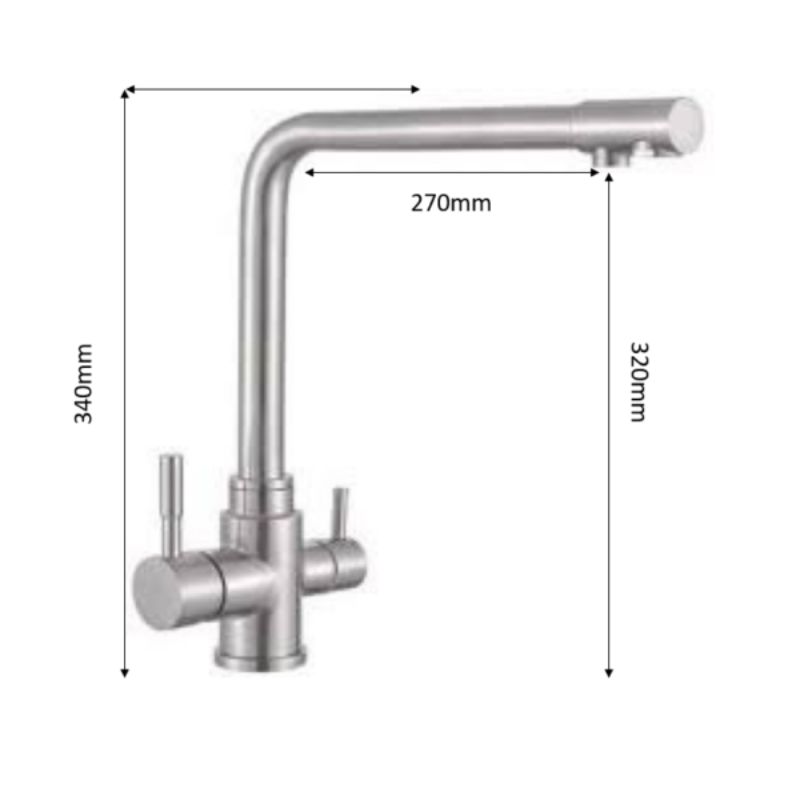 Kích thước vòi rửa chén bát Henry HR-V833 Kích thước vòi rửa chén bát Henry HR-V833