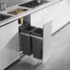 Thùng rác đôi gắn cánh kéo âm tủ GrandX XW.D30M 2 Thùng rác đôi gắn cánh kéo âm tủ GrandX XW.D30M